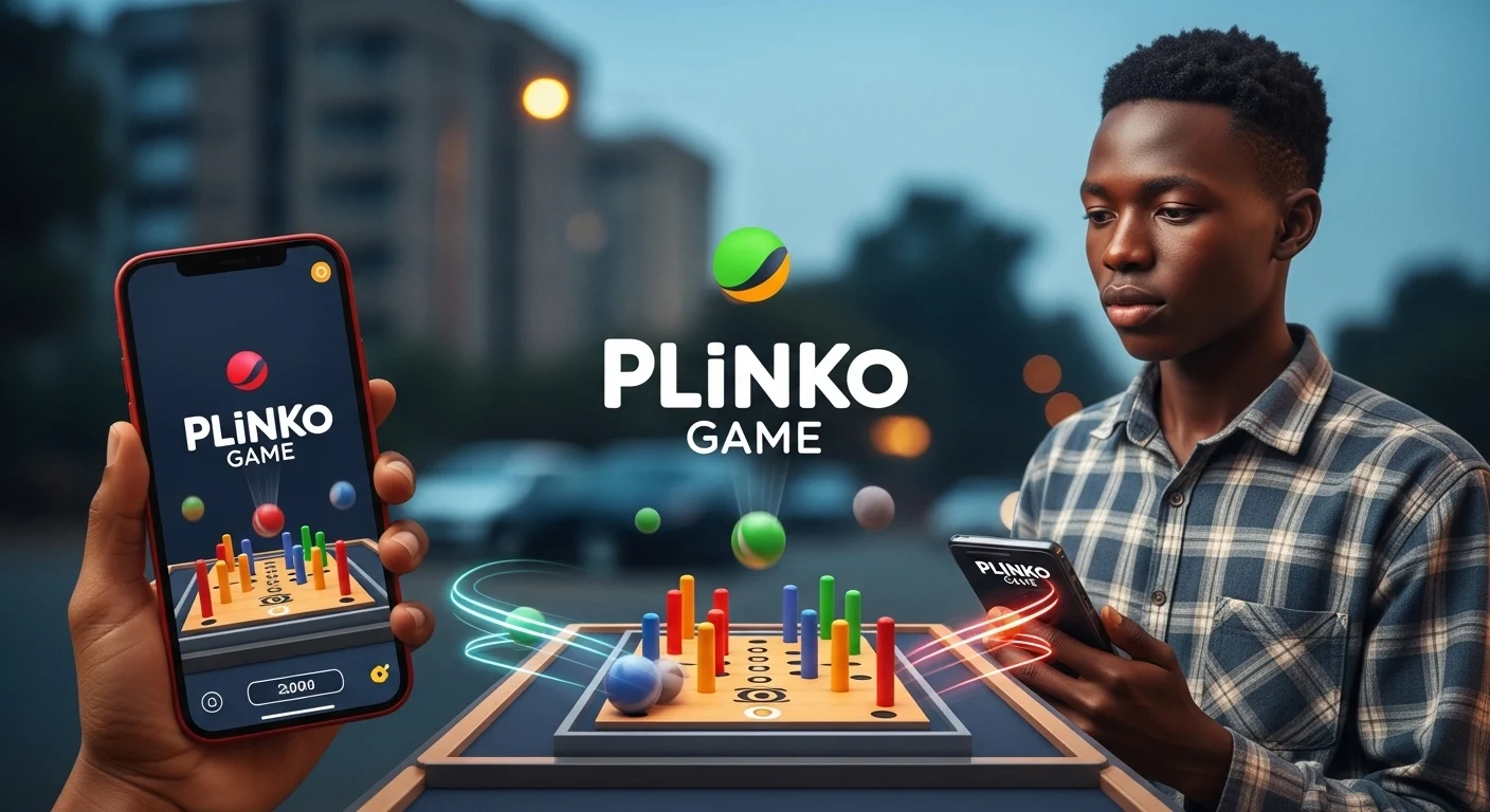 Plinko Game on mobile in Kenya with player interacting with plinko board interface
